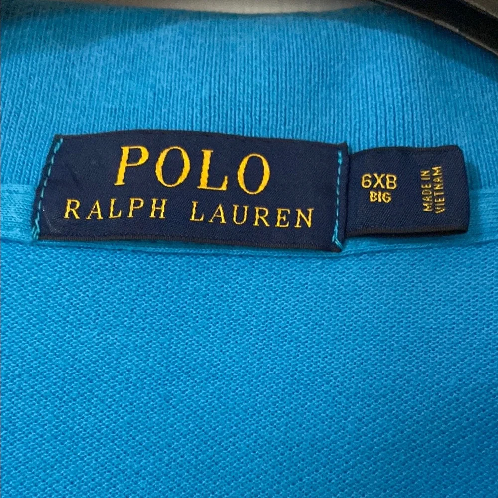 Men’s Polo Ralph Lauren Blue Shirt with Yellow Logo - Picture 2 of 4